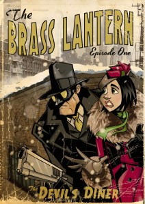 Brass Lantern with text vintage